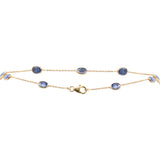 925 Sterling Silver Gold Plated Natural Kyanite Gemstone Necklace