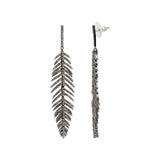 Natural Leaf Shaped Diamond 925 Sterling Silver Drop Earring