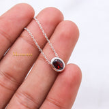 Natural Garnet Gemstone 925 Silver Necklace