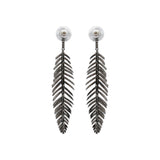 Natural Leaf Shaped Diamond 925 Sterling Silver Drop Earring