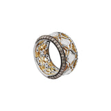 925 Sterling Silver Gold Plated Diamond Gold Plated Band