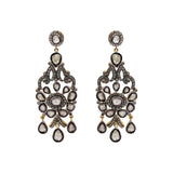 Elegant Polki Diamond 925 Sterling Silver Dangle Earring