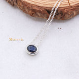Natural Blue Sapphire Gemstone 925 Silver Necklace
