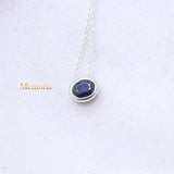Natural Blue Sapphire Gemstone 925 Silver Necklace