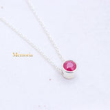 Natural Ruby Gemstone 925 Silver Necklace