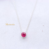 Natural Ruby Gemstone 925 Silver Necklace