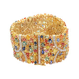 925 Sterling Silver Multi-Sapphire and Diamond Bracelet