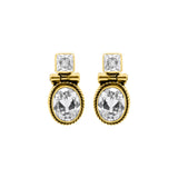 Natural Cubic Zircon 925 Silver Gold Plated Designer Stud Earring