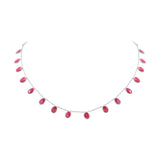 925 Sterling Silver Natural Ruby Gemstone Gold Plated Necklace