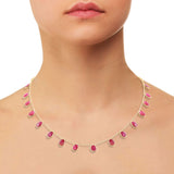 925 Sterling Silver Natural Ruby Gemstone Gold Plated Necklace
