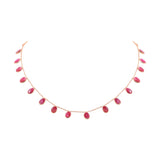 925 Sterling Silver Natural Ruby Gemstone Gold Plated Necklace