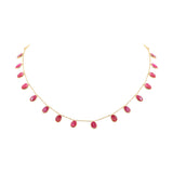 925 Sterling Silver Natural Ruby Gemstone Gold Plated Necklace