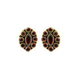 Natural Garnet 925 Silver Gold Plated Designer Earring