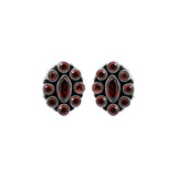 Natural Garnet 925 Silver Gold Plated Designer Earring