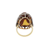 Diamond and Natural Citrine Gemstone 925 Sterling Silver Gold Plated Ring