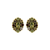Designer Multi Gemstone 925 Silver Gold Plated Stud