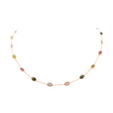 925 Sterling Silver Natural Tourmaline Gemstone Gold Plated Necklace