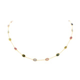 925 Sterling Silver Natural Tourmaline Gemstone Gold Plated Necklace