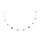 925 Sterling Silver Natural Tourmaline Gemstone Gold Plated Necklace