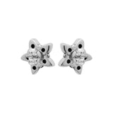 Natural White Topaz Gemstone 925 Sterling Silver Gold Plated Floral Stud