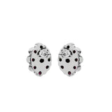Designer Red Gemstone 925 Silver Rose Gold Plated Stud