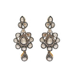 Luxurious Polki Diamond 925 Sterling Silver Drop Earring