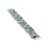 Natural Emerald and Diamond 18K White Gold Bracelet