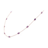 925 Sterling Silver Natural Amethyst Gemstone Rose Gold Plated Necklace