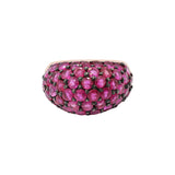 Designer Natural Ruby 925 Sterling Silver Rose Gold Plated Ring
