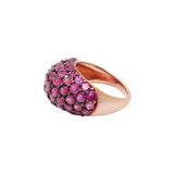 Designer Natural Ruby 925 Sterling Silver Rose Gold Plated Ring