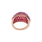 Designer Natural Ruby 925 Sterling Silver Rose Gold Plated Ring