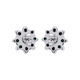 Natural Green Onyx Gemstone 925 Sterling Silver Gold Plated Designer Stud