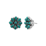 Natural Turquoise Gemstone 925 Sterling Silver Gold Plated Designer Stud