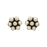Designer Pearl 925 Sterling Silver Gold Plated Designer Stud Earring