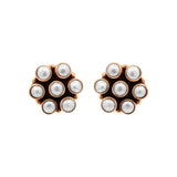 Designer Pearl 925 Sterling Silver Gold Plated Designer Stud Earring