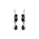 Natural Black Onyx 925 Silver Gold plated Earring