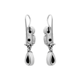 Natural Black Onyx 925 Silver Gold plated Earring