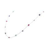 925 Sterling Silver Natural Sapphire, Emerald and Ruby Gemstone Gold Plated Necklace
