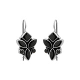 Designer Black Onyx Gemstone Gold Plated 925 Silver Earring