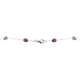 925 Sterling Silver Natural Sapphire, Emerald and Ruby Gemstone Gold Plated Necklace