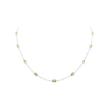 925 Sterling Silver Rose Gold Plated Natural Peridot Gemstone Necklace