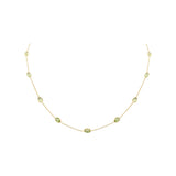 925 Sterling Silver Rose Gold Plated Natural Peridot Gemstone Necklace