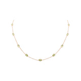 925 Sterling Silver Rose Gold Plated Natural Peridot Gemstone Necklace