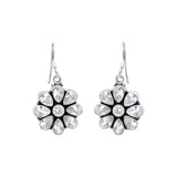 Floral Shape Natural White Topaz 925 Silver Gold Plated Designer Earring