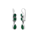 Natural Green Onyx Gemstone 925 Sterling Silver Gold Plated Earring