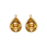 Pear Shaped Precious Polki Diamond 925 Sterling Silver Gold Plated Silver Earring