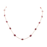 925 Sterling Silver Natural Ruby Gold Plated Gemstone Necklace