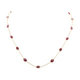 925 Sterling Silver Natural Ruby Gold Plated Gemstone Necklace