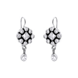 Natural White Topaz Designer 925 Silver Gold Plated Earring