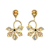 Natural Multi Sapphire Gemstone and Black Diamond 925 Sterling Silver Earring